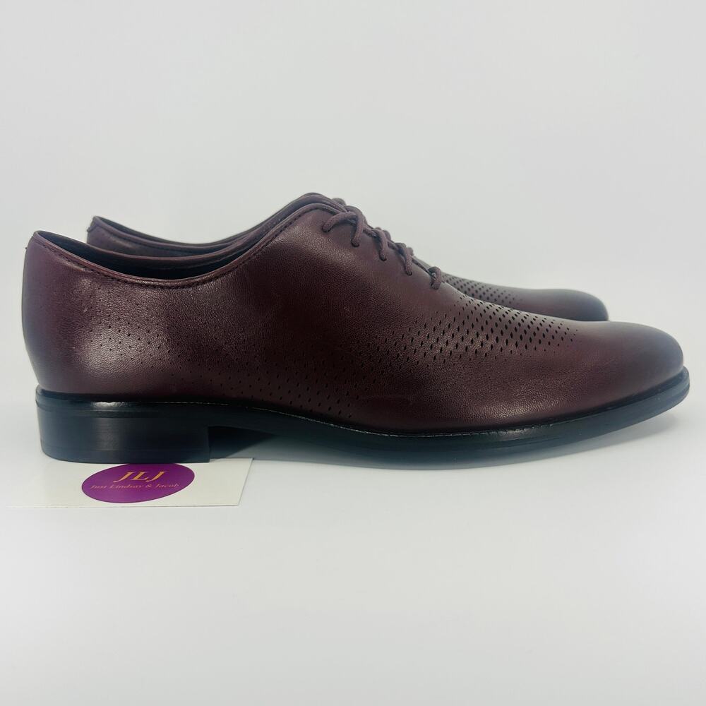 Cole Haan Men's Washington Grand Bloodstone Laser Wing Tip Oxfords Size 10.5